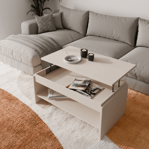 Mesa de centro MOVE elevável bege Mesa de centro MOVE elevável bege
