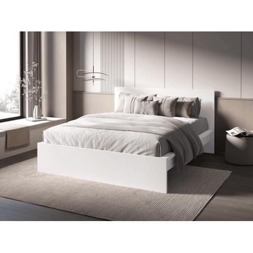 Estrutura de cama VIKA 140x190cm branco mate