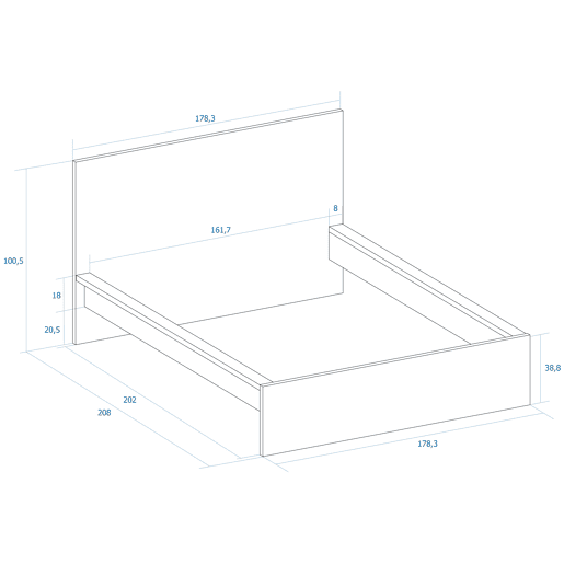Estrutura de cama VIKA 160x200cm branco mate Estrutura de cama VIKA 160x200cm branco mate