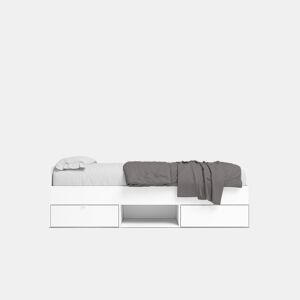 Estrutura de cama KUMIA 90x190cm 2 gavetas abertura branco