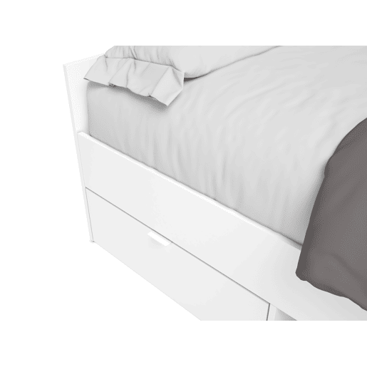 Estrutura de cama KUMIA 90x190cm 2 gavetas abertura branco