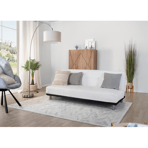 Sofá cama pele sintética 2 lugares THIRD cor branco