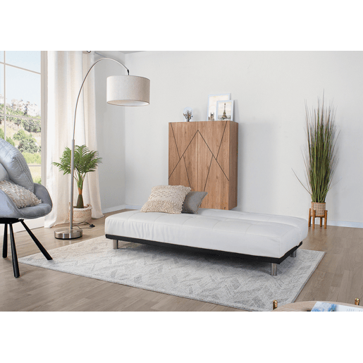 Sofá cama pele sintética 2 lugares THIRD cor branco