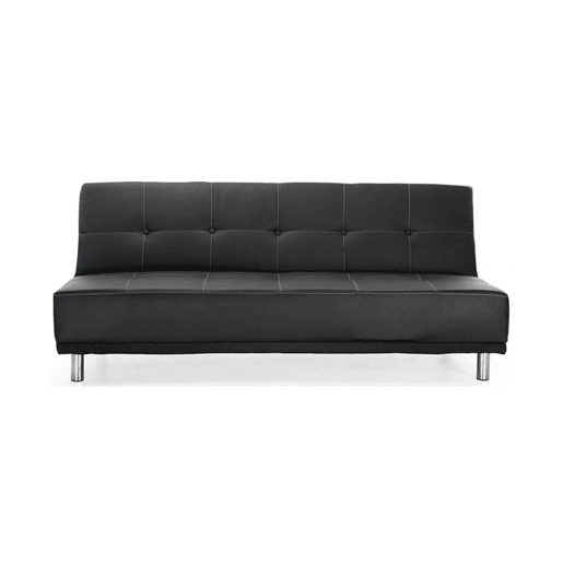 Sofá 2 lugares conversível em cama pele sintética THIRD cor preto