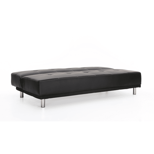 Sofá 2 lugares conversível em cama pele sintética THIRD cor preto