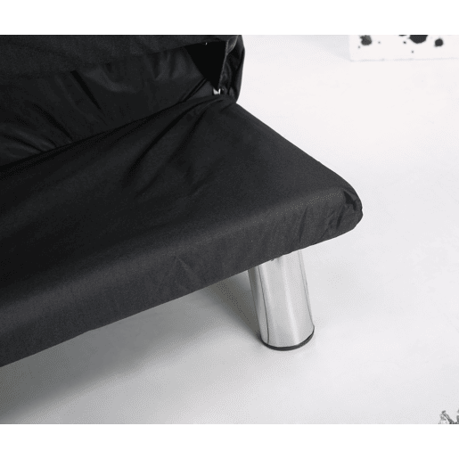 Sofá 2 lugares conversível em cama pele sintética THIRD cor preto