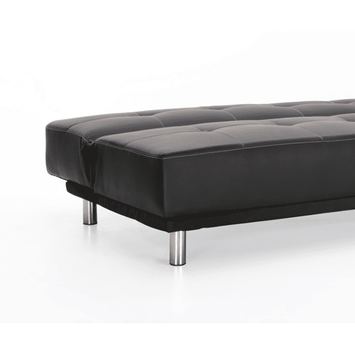 Sofá 2 lugares conversível em cama pele sintética THIRD cor preto