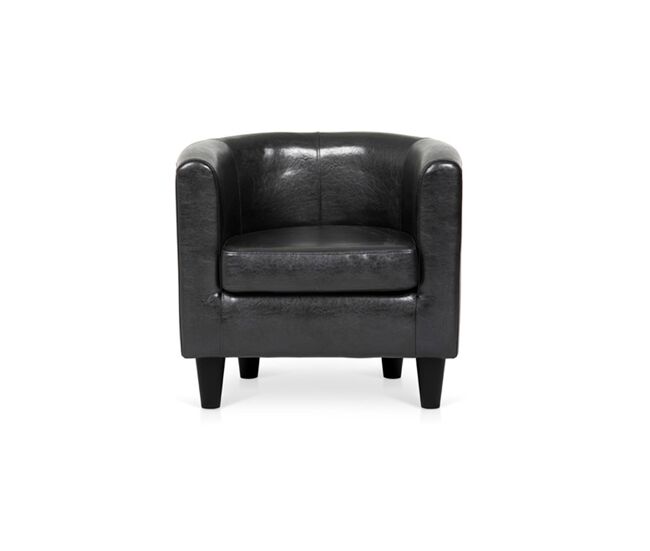 Sillón piel sintética cupido color negro - conforama