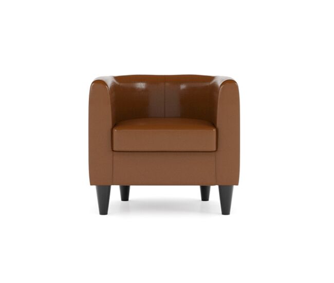 Sillón piel sintética cupido color chocolate - conforama