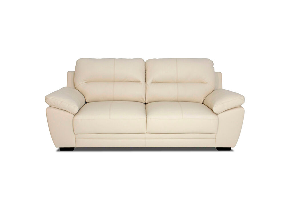 Sofá de piel 3 plazas richard color beige - conforama