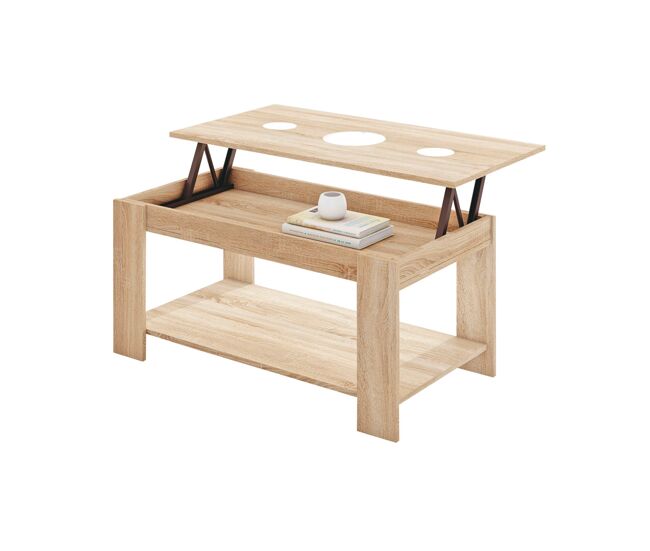 Mesa de centro elevable LUCINDA roble