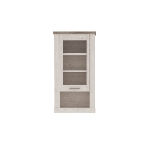 Vitrine de parede 1 porta VERONA branco e madeira