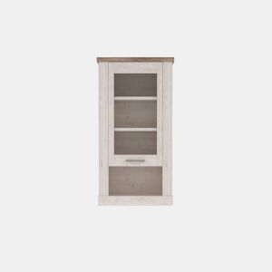 Vitrine de parede 1 porta VERONA branco e madeira