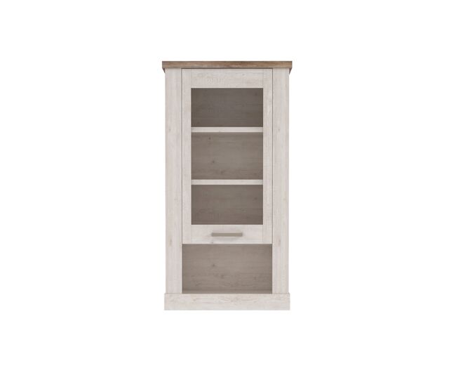 Vitrina de pared 1 puerta verona blanco y madera