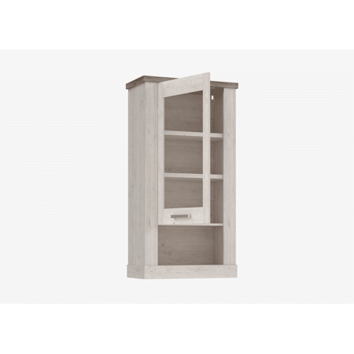 Vitrine de parede 1 porta VERONA branco e madeira