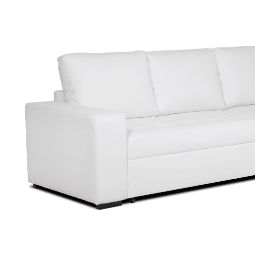 Chaise longue cama de polipele HARRY reversível 3 lugares branco