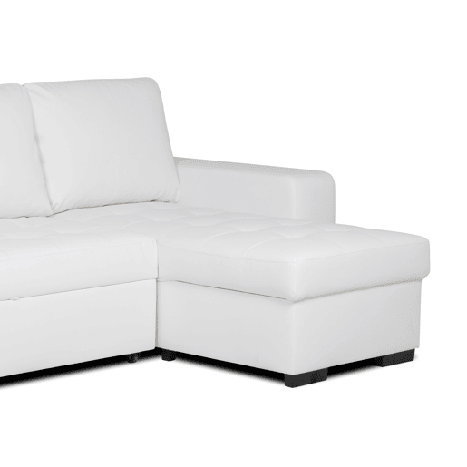 Chaise longue cama de polipele HARRY reversível 3 lugares branco