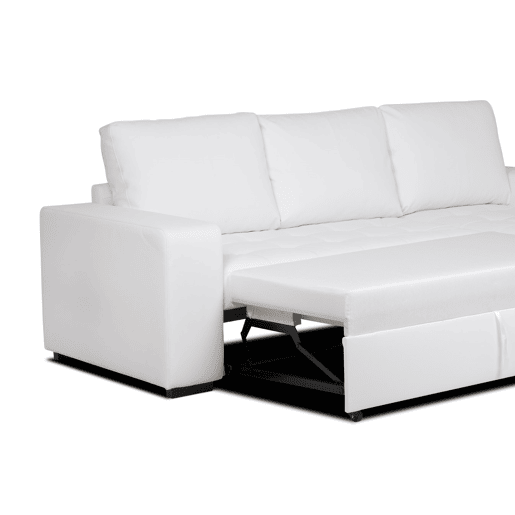Chaise longue cama de polipele HARRY reversível 3 lugares branco