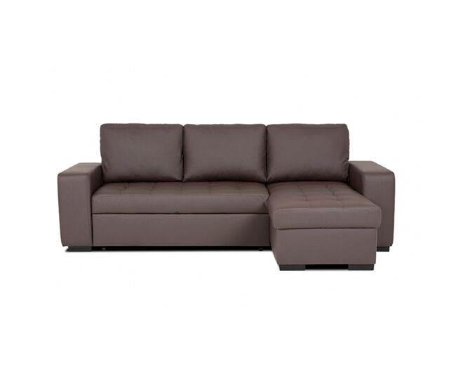 Chaise longue cama polipiel harry reversible 3 plazas marrón - conforama