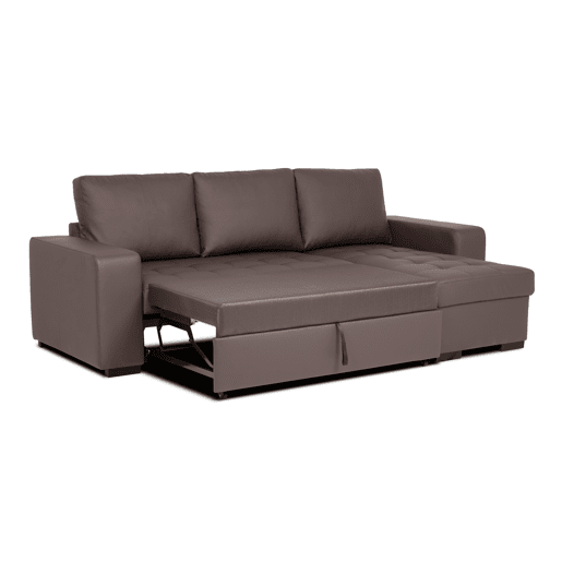 Chaise longue cama polipele HARRY reversível 3 lugares chocolate