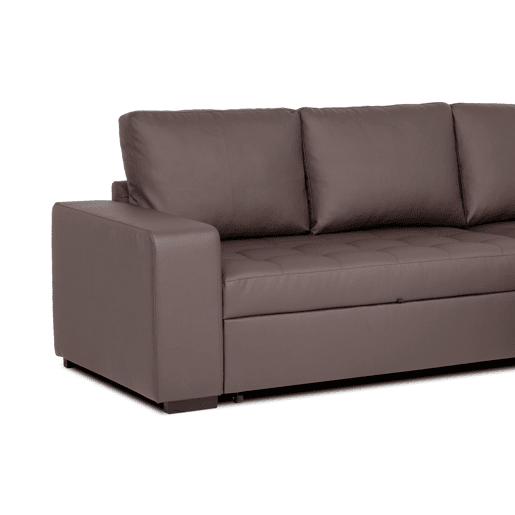 Chaise longue cama polipele HARRY reversível 3 lugares chocolate