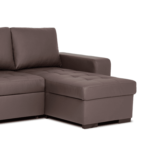 Chaise longue cama polipele HARRY reversível 3 lugares chocolate