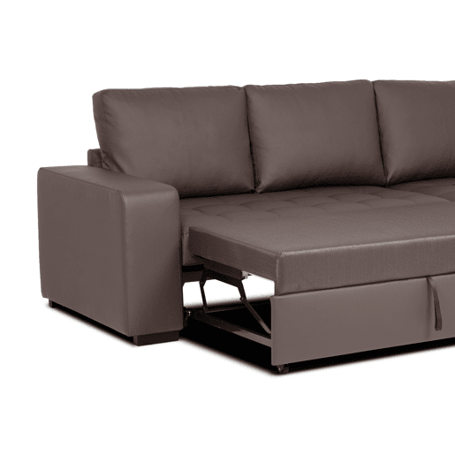 Chaise longue cama polipele HARRY reversível 3 lugares chocolate