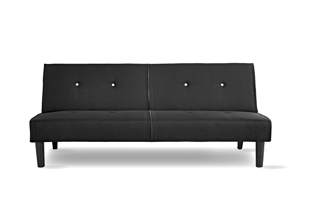 Sofá 2 plazas convertible en cama RIO color negro
