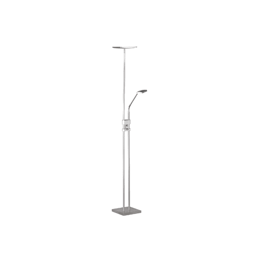 Candeeiro de pé led LUCK com dois focos em metal cromado 180cm