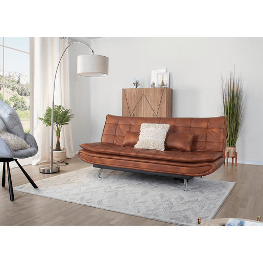 Sofá cama WILLEM 3 lugares castanho