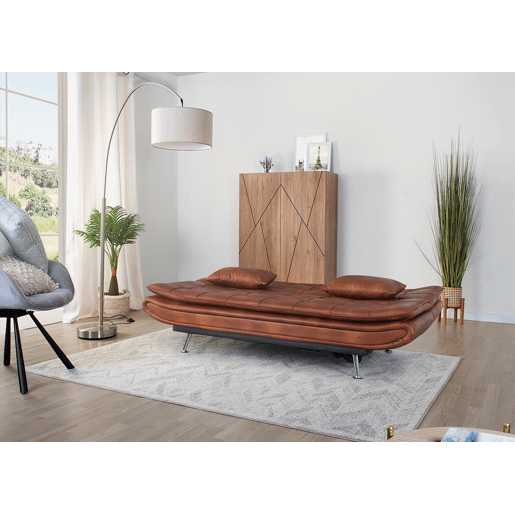 Sofá cama WILLEM 3 lugares castanho