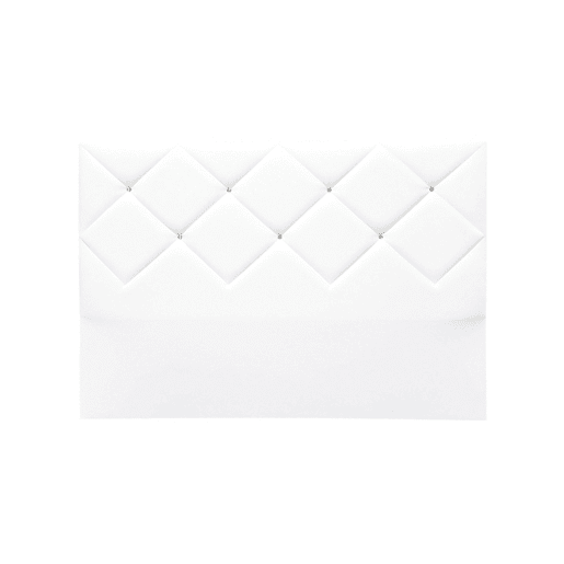 Cabeceira DIAMONDS pele sintética branco 160x120cm