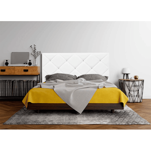 Cabeceira DIAMONDS pele sintética branco 160x120cm