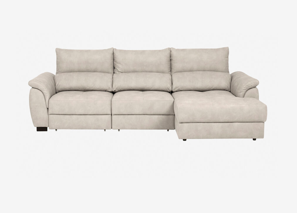 Chaise longue con cama benson derecha 4 plazas gris