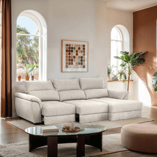 Chaise longue BENSON com cama dereita 4 lugares cinza