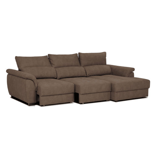 Chaise longue BENSON com cama dereita 4 lugares chocolate