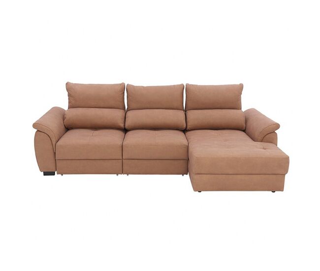Chaise longue con cama benson derecha 4 plazas camel