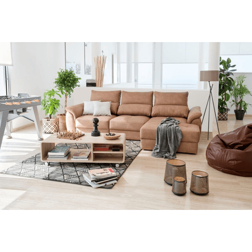Chaise longue BENSON com cama dereita 4 lugares camelo