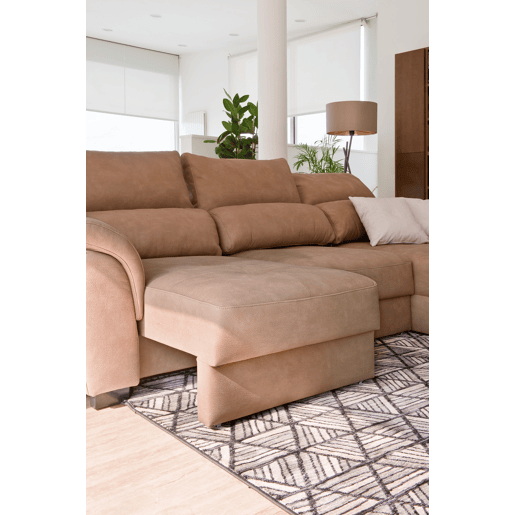 Chaise longue BENSON com cama dereita 4 lugares camelo