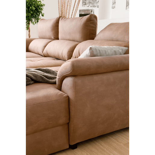 Chaise longue BENSON com cama dereita 4 lugares camelo