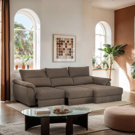 Chaise longue BENSON com cama dereita 4 lugares vison
