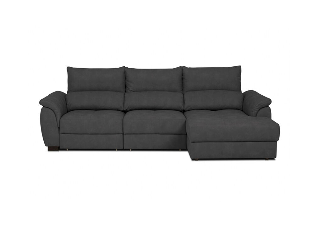 Chaise longue con cama benson derecha 4 plazas negro