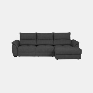 Chaise longue BENSON com cama dereita 4 lugares preto