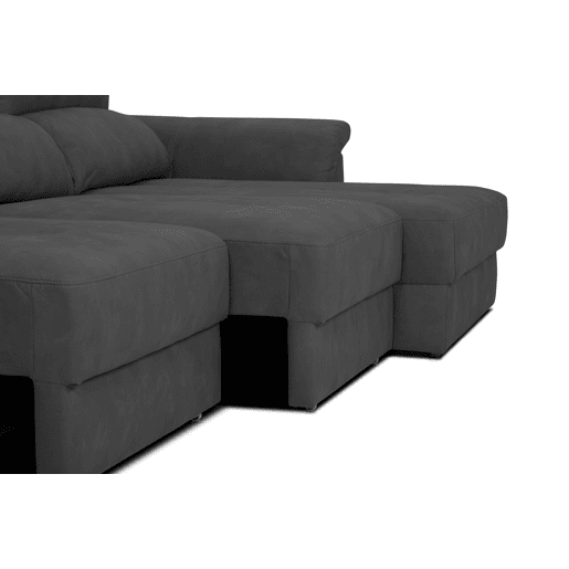 Chaise longue BENSON com cama dereita 4 lugares preto