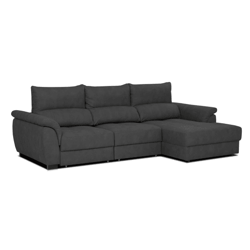 Chaise longue BENSON com cama dereita 4 lugares preto