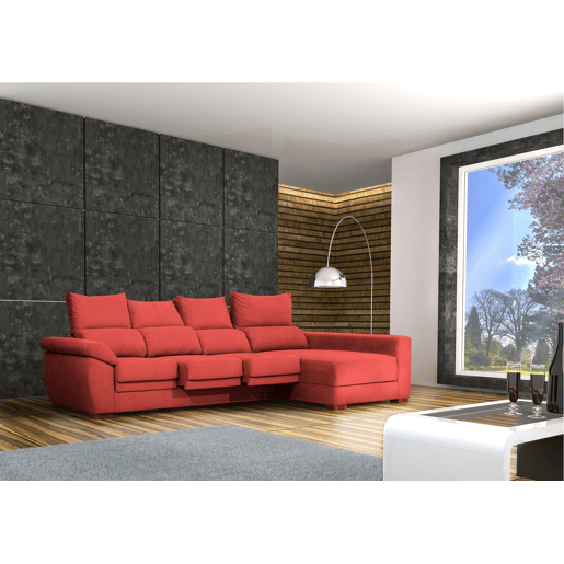 Chaise longue ARGOS reversível 4 lugares vermelho