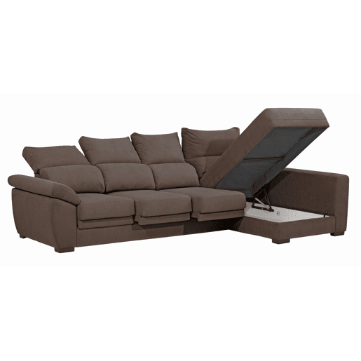 Chaise longue ARGOS reversível 4 lugares castanho