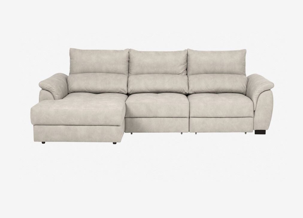 Chaise longue con cama BENSON 4 plazas Gris