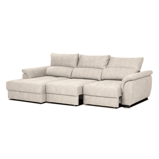 Chaise longue BENSON com cama esquerda 4 lugares cinza Chaise longue BENSON com cama esquerda 4 lugares cinza