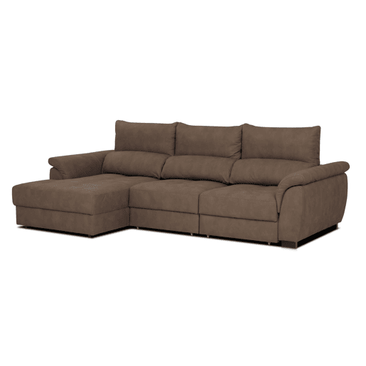 Chaise longue BENSON com cama esquerda 4 lugares chocolate